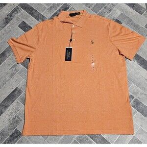 Polo Ralph Lauren Classic Fit Soft Touch Orange HTR Polo Shirt Men's Size XL